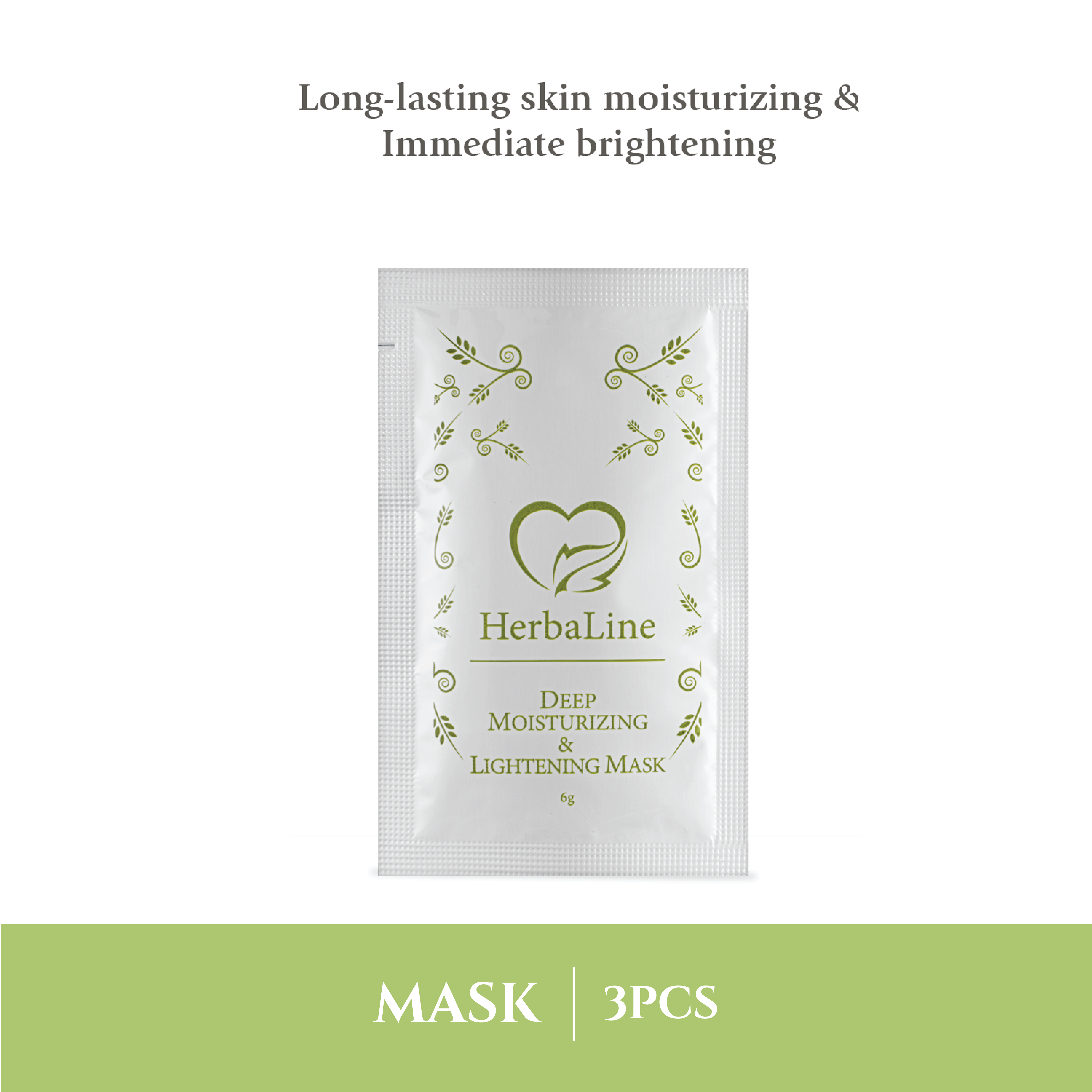 HerbaLine Deep Moisturizing & Lightening Mask (Pack of 3)